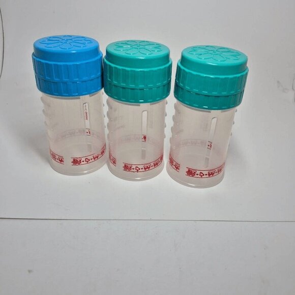 VTG Playtex Flat Top Drop In Baby Bottle 4 oz Mismatch Set Of 3 - Picture 2 of 4